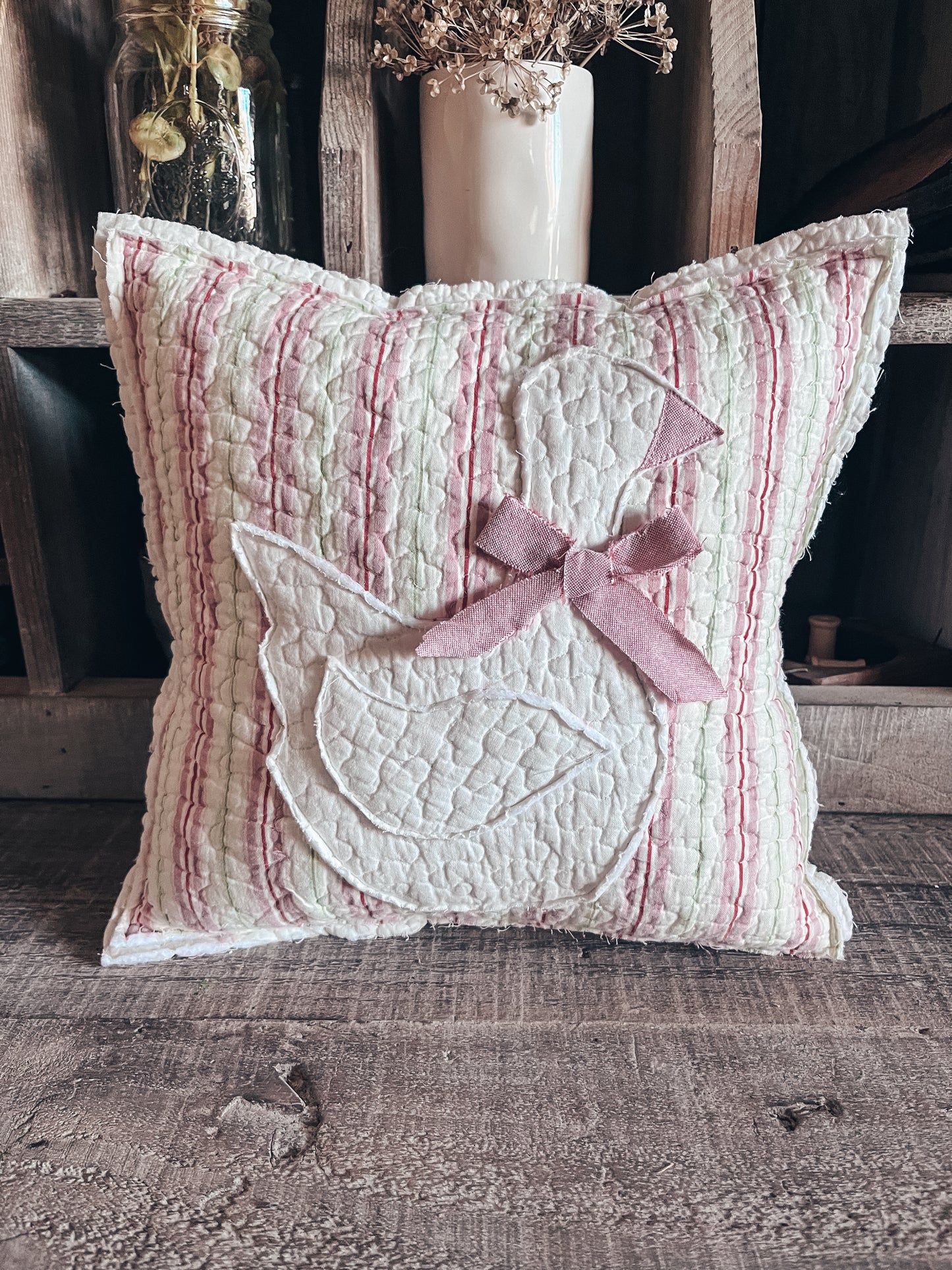 Vintage Quilt Duck Pillow
